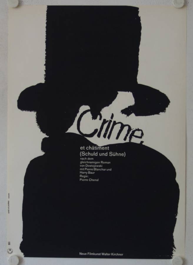 Crime et Chatiment - Schuld und Sühne originales deutsches Filmplakat (R60s)